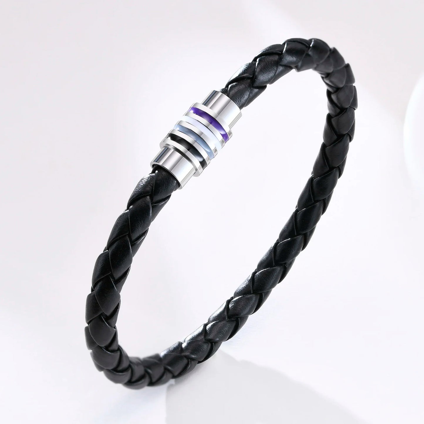 Geflochtenes Pride Lederarmband
