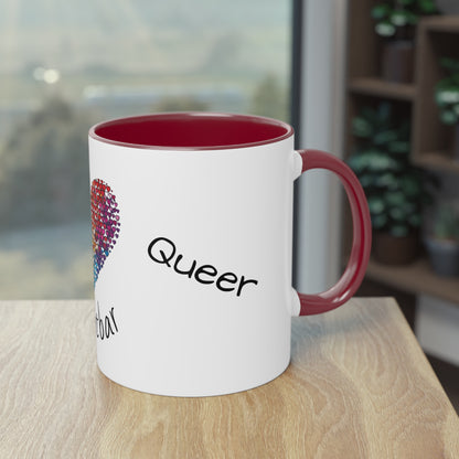 Zweifarbige Tasse mit Herzmotiv – 300ml