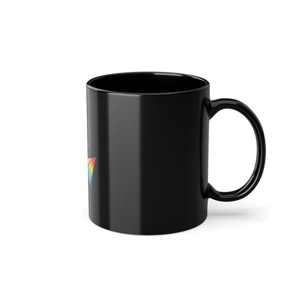 Regenbogen Papierflieger Tasse – Schwarz