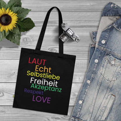 Bio-Baumwoll Tragetasche „Love, Acceptance & Self-Love“