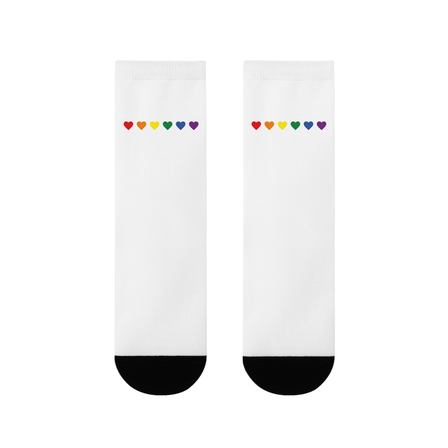 Regenbogen Herz Socken | Pride Socken mit bunten Herzchen | LGBTQ+ Statement-Socken | Queeres Geschenk | Bunte Unisex Socken mit Liebe