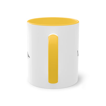 Zweifarbige Tasse mit Herzmotiv – 300ml