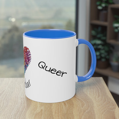 Zweifarbige Tasse mit Herzmotiv – 300ml