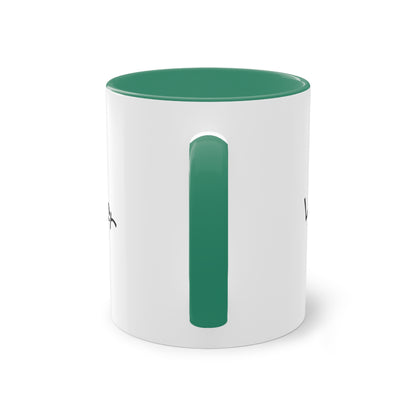 Zweifarbige Tasse mit Herzmotiv – 300ml