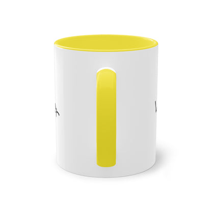 Zweifarbige Tasse mit Herzmotiv – 300ml