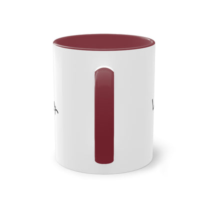 Zweifarbige Tasse mit Herzmotiv – 300ml