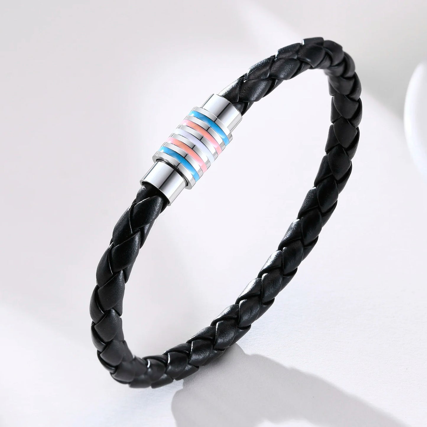 Geflochtenes Pride Lederarmband