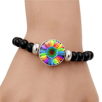 Pride Perlenarmband mit Glas-Button