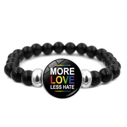 Pride Perlenarmband mit Glas-Button
