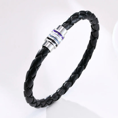 Geflochtenes Pride Lederarmband