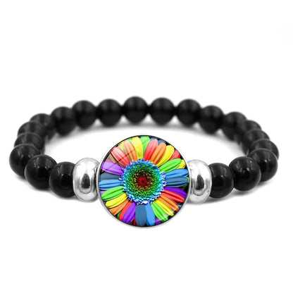 Pride Perlenarmband mit Glas-Button