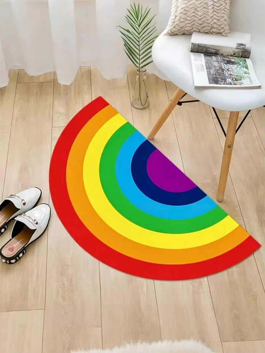 Teppich in Regenbogenfarben halbrund