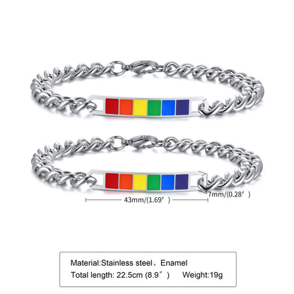 Pride Gliederarmband mit Regenbogenflagge