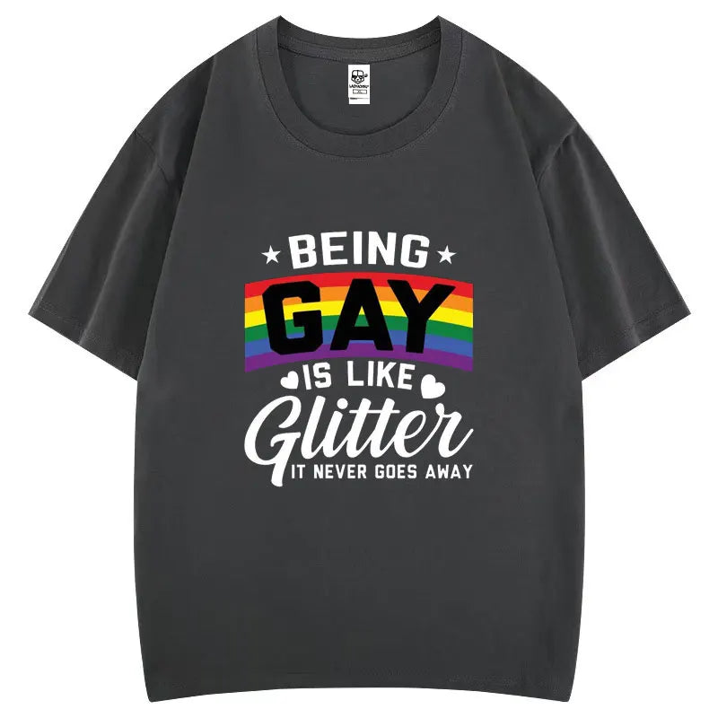 T-Shirt „Being Gay Is Like Glitter“