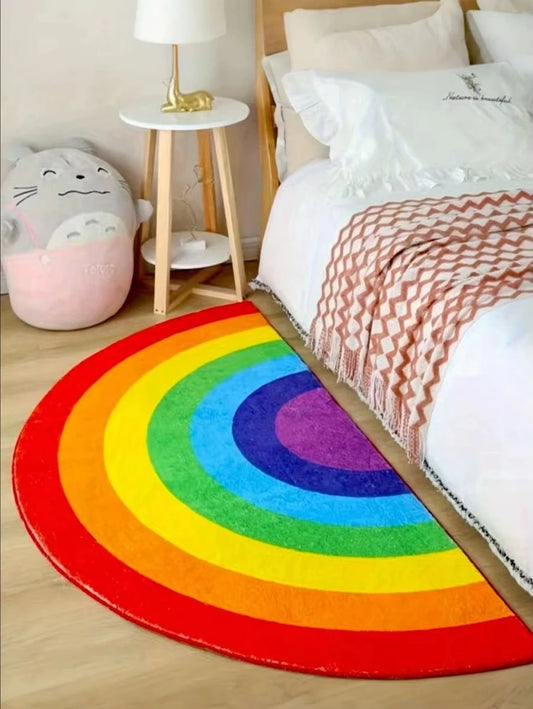 Teppich in Regenbogenfarben halbrund