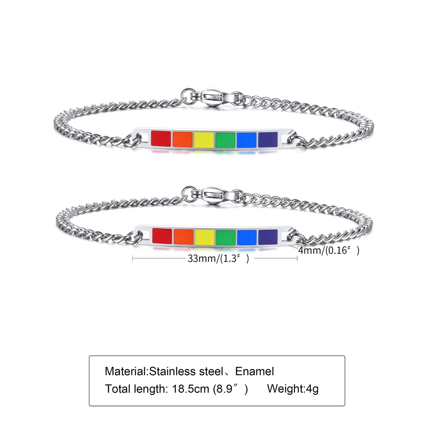 Pride Gliederarmband mit Regenbogenflagge