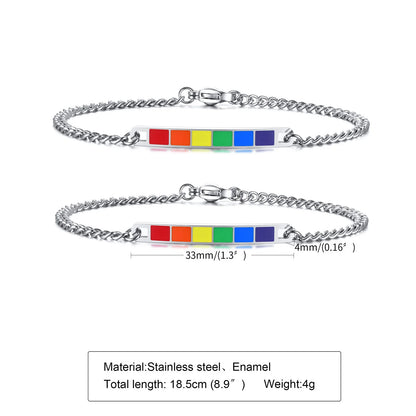 Pride Gliederarmband mit Regenbogenflagge