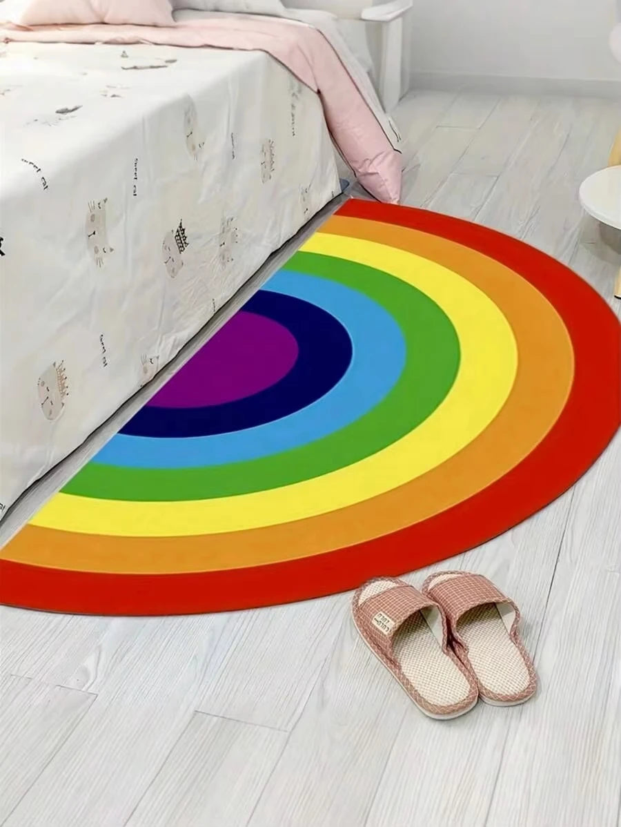 Teppich in Regenbogenfarben halbrund