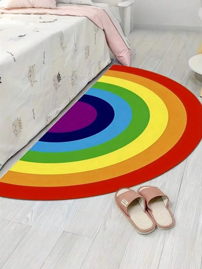 Teppich in Regenbogenfarben halbrund